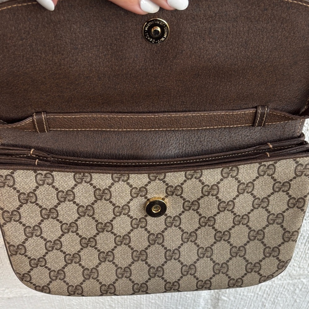 Gucci Canvas GG Guccissima Brown Patterned Envelope Messenger Bag - Picture 3 of 11